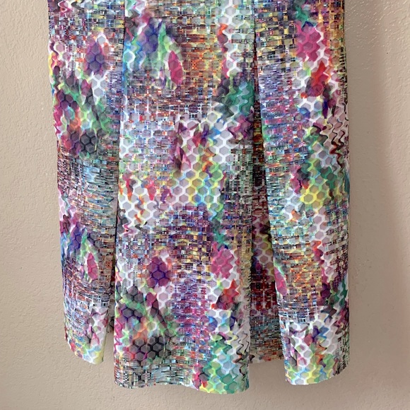New York & Co. Watercolor Honeycomb Art To Wear Fit & Flare Dress Size 10 NWT - Picture 5 of 9